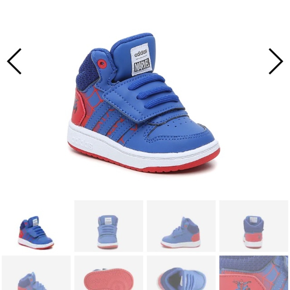 Toddler size 10 Spider-Man Adidas shoes